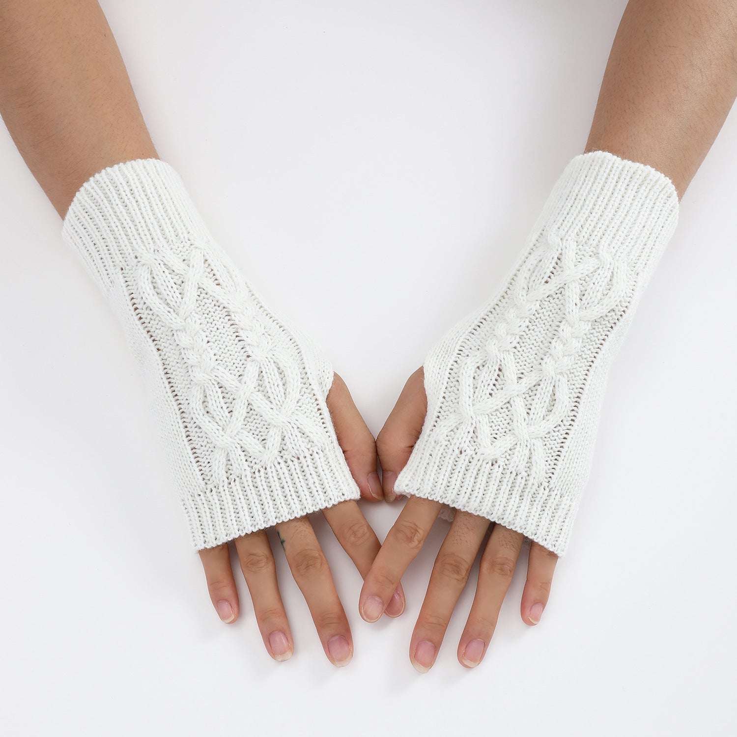 Knitted Half Gloves Female Cute Winter Open Finger Half Finger Student Male And Female Couple Wool - globaltradeleader