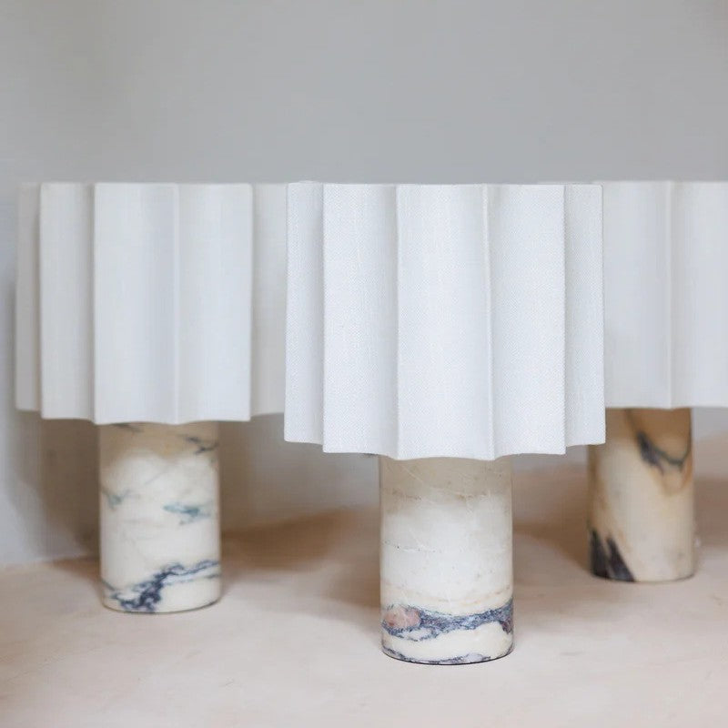 Modern Minimalist Marble Creative Pleated Cloth Cover Decorative Table Lamp - globaltradeleader