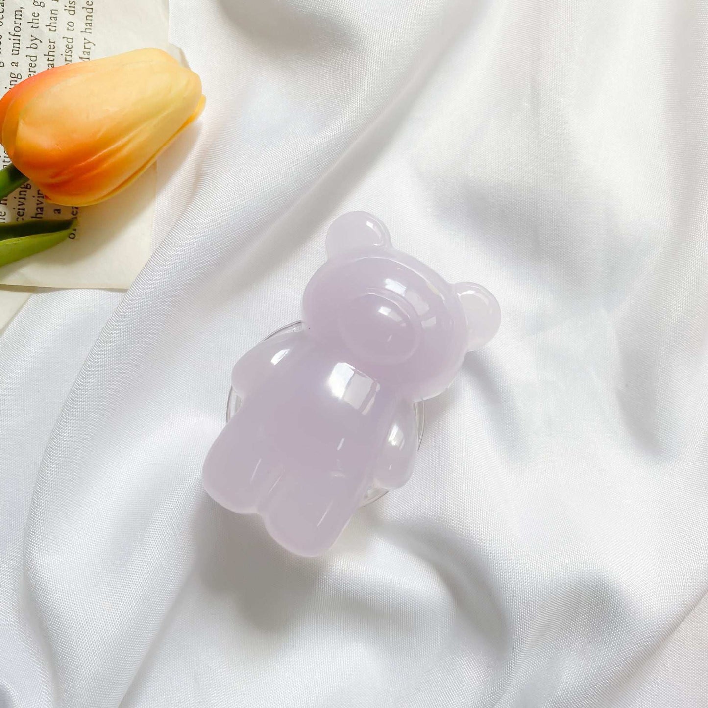 Epoxy Three-dimensional Bear Mobile Phone Airbag Bracket Transparent Paste Retractable Ins Wind Ring Buckle