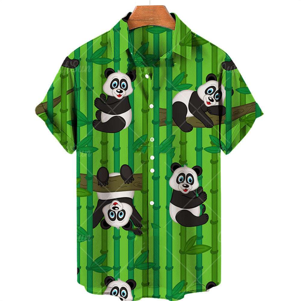 Men's Panda Print Hawaiian Shirt