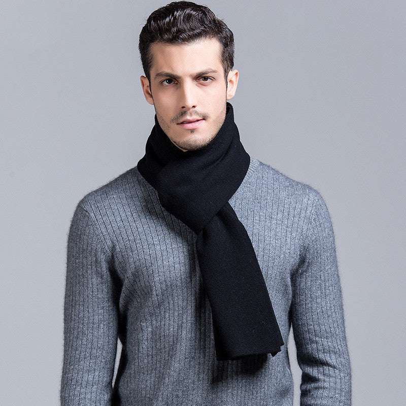 Pure Wool Men's Scarf All-match Knitting - globaltradeleader