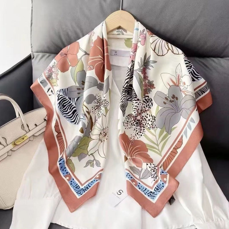 Women's Silk Scarf Strap Retro Tube Top Sun Protection