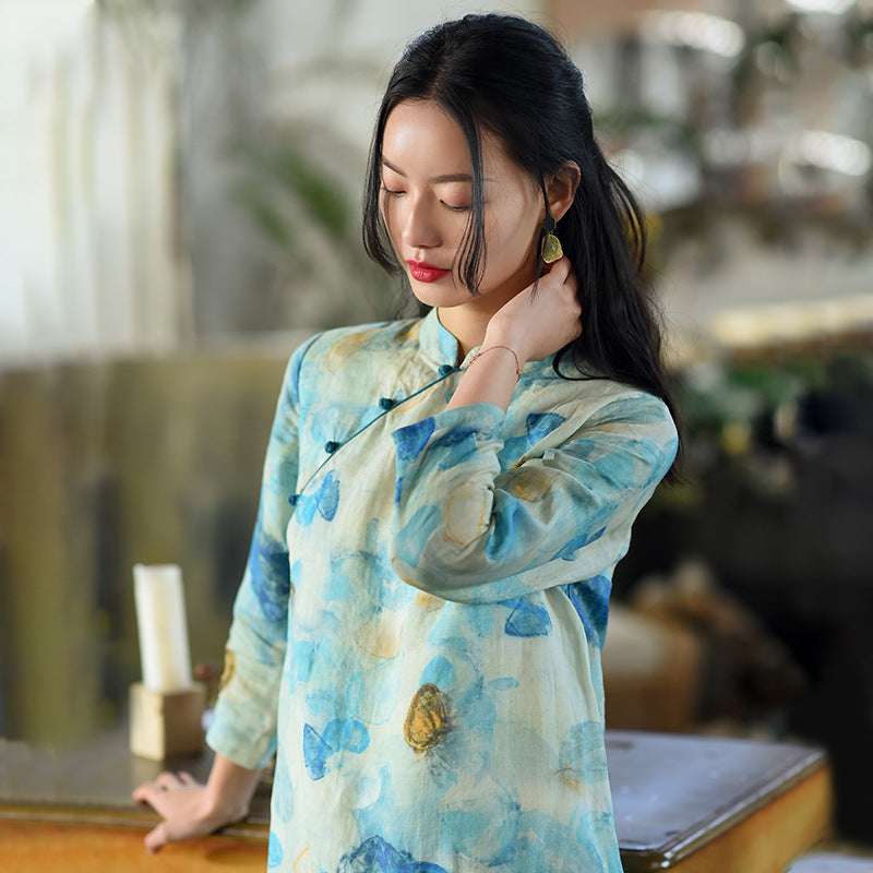 Retro Cotton And Linen Women's Spring Dress Chinese Style Cheongsam