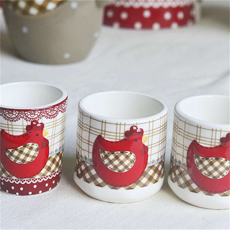 Chicken Shape Ceramic Tableware Christmas Day Decoration