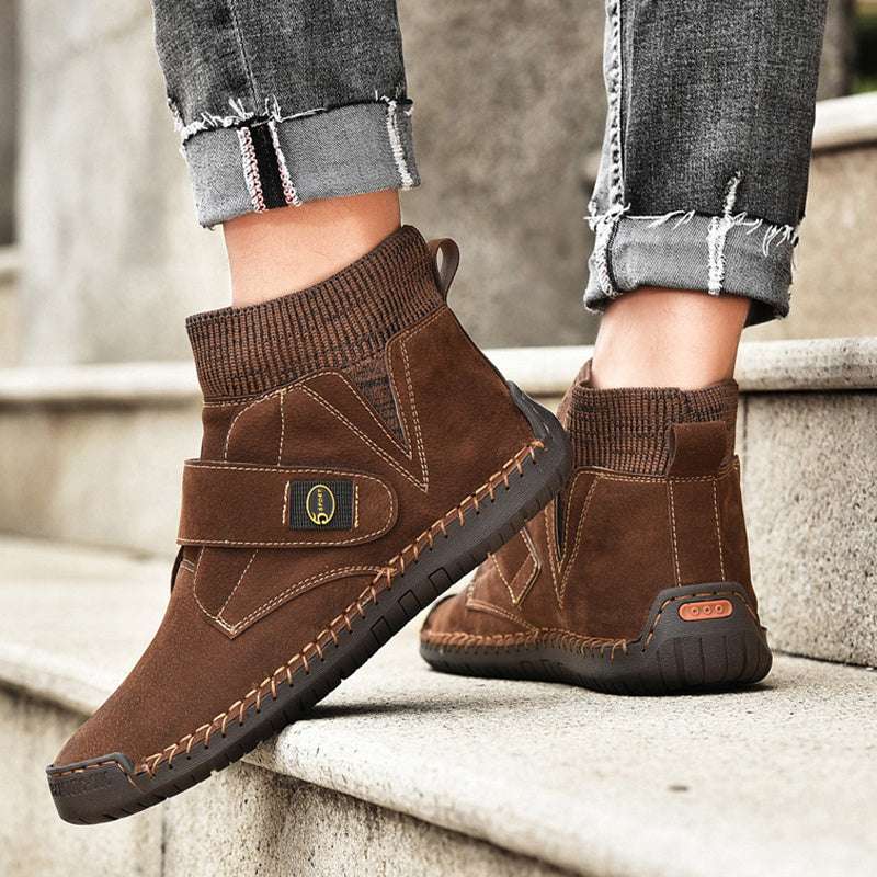 Velcro Shoes Men Ankle Boots Winter Sock Trainer Boots High Quality - globaltradeleader