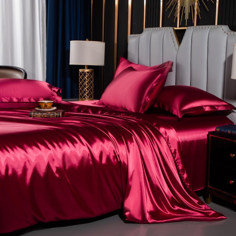 Washed Silk Bed Sheet Four-piece Bedding Set - globaltradeleader
