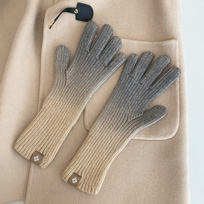 Fashion Winter Warm Gradient Gloves