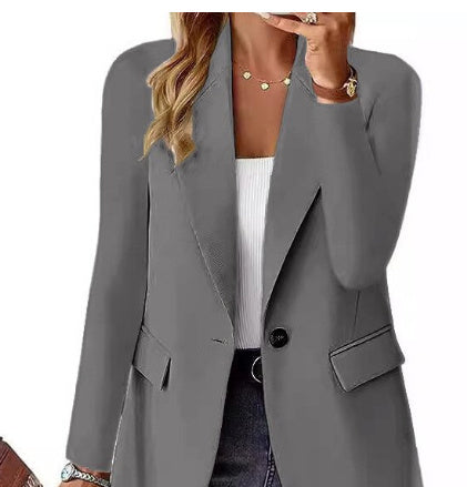 Ins Lapel Button Jacket Fashion Commuter Casual Suit Jacket Women's Long-sleeved Tops Outwear Clothing - globaltradeleader