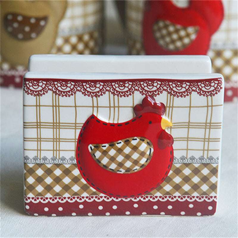 Chicken Shape Ceramic Tableware Christmas Day Decoration