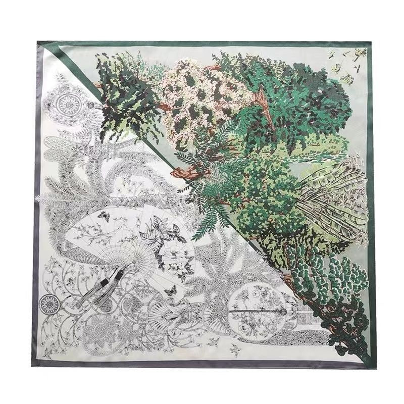 Women's Silk Scarf Strap Retro Tube Top Sun Protection