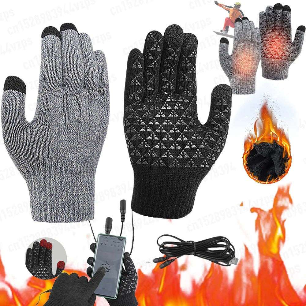 USB Heating Electric Heating Gloves Thermal Thickened Knitting - globaltradeleader