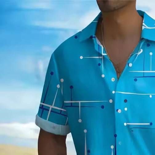 Fashion Printed Shirt Men's Clothing Print Lapel Short Sleeve - globaltradeleader