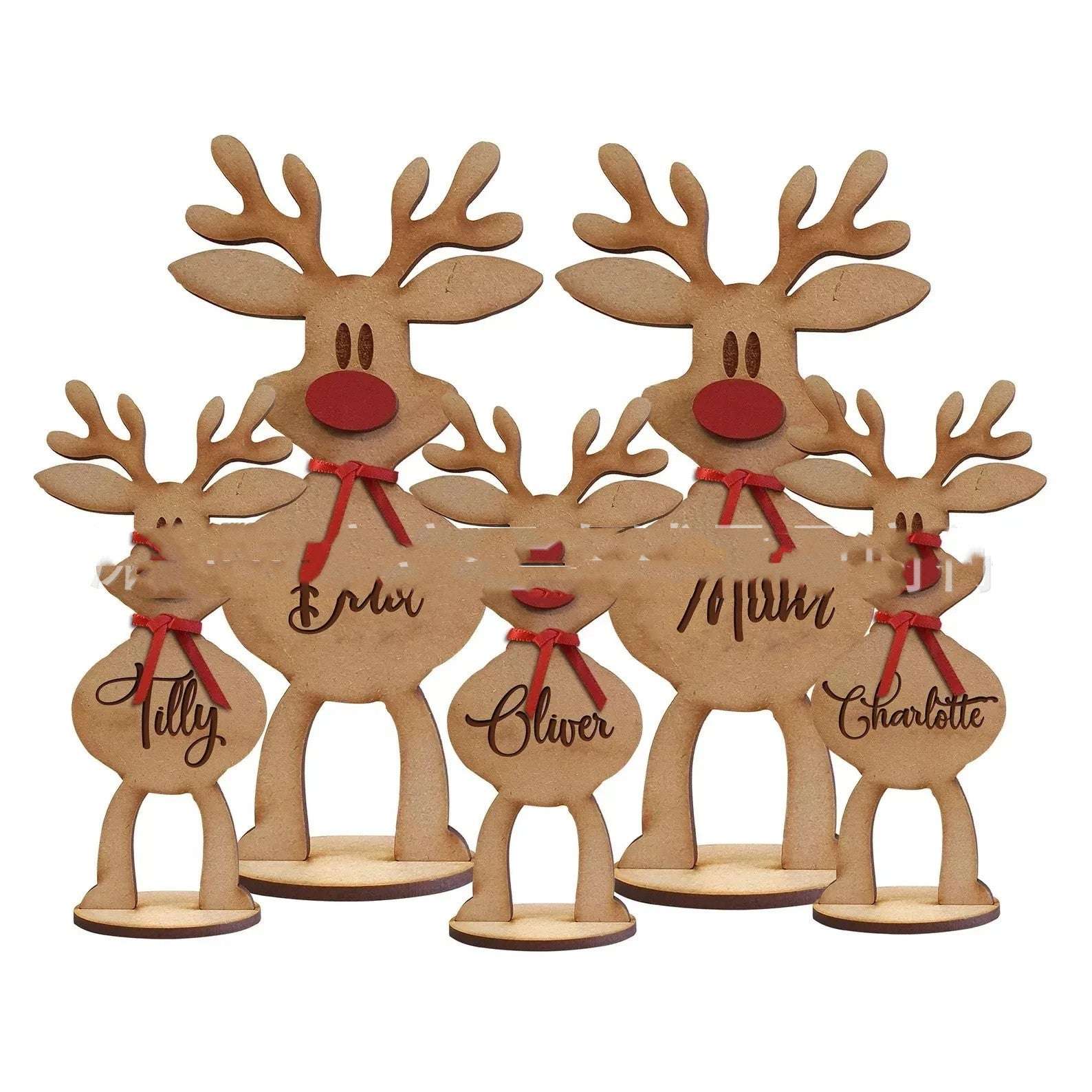 Elk Reindeer Family Christmas Ornament Decoration