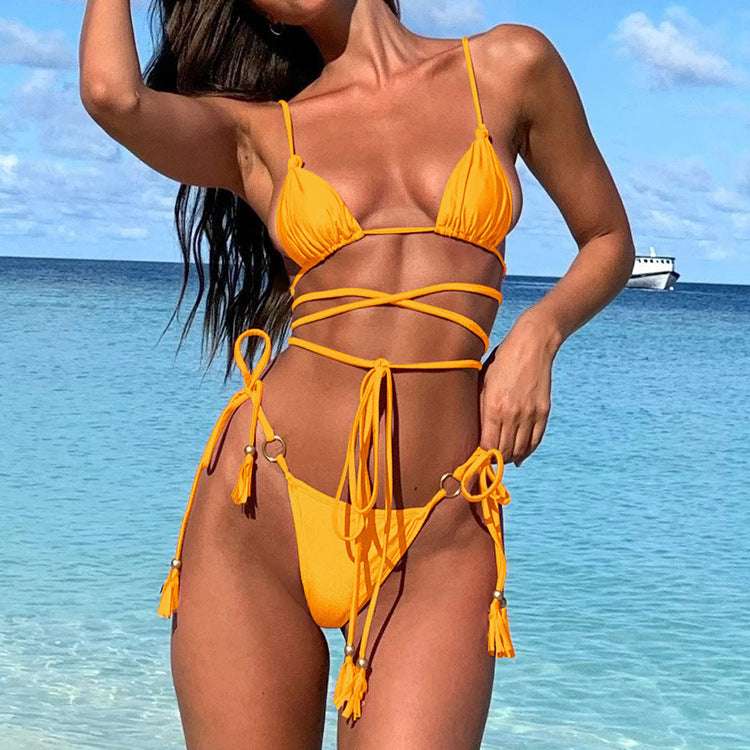 Women Swimwear Sexy Bikini Hollow Out Swimsuit Thong Biquini Cross String Bikini Set Bathing Suit Bikinis Beachwear - globaltradeleader