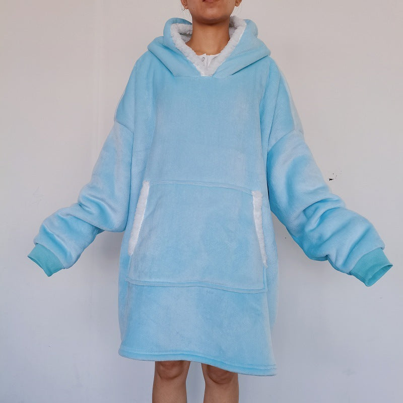 Flannel Lazy Fleece-lined Thickened Double Layer Composite Pullovers Home Wear - globaltradeleader