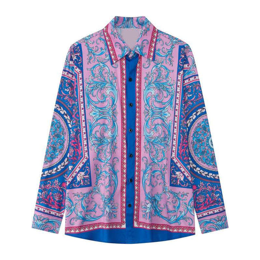 Men's Casual Loose Vintage Bohemian Long-sleeved Shirt