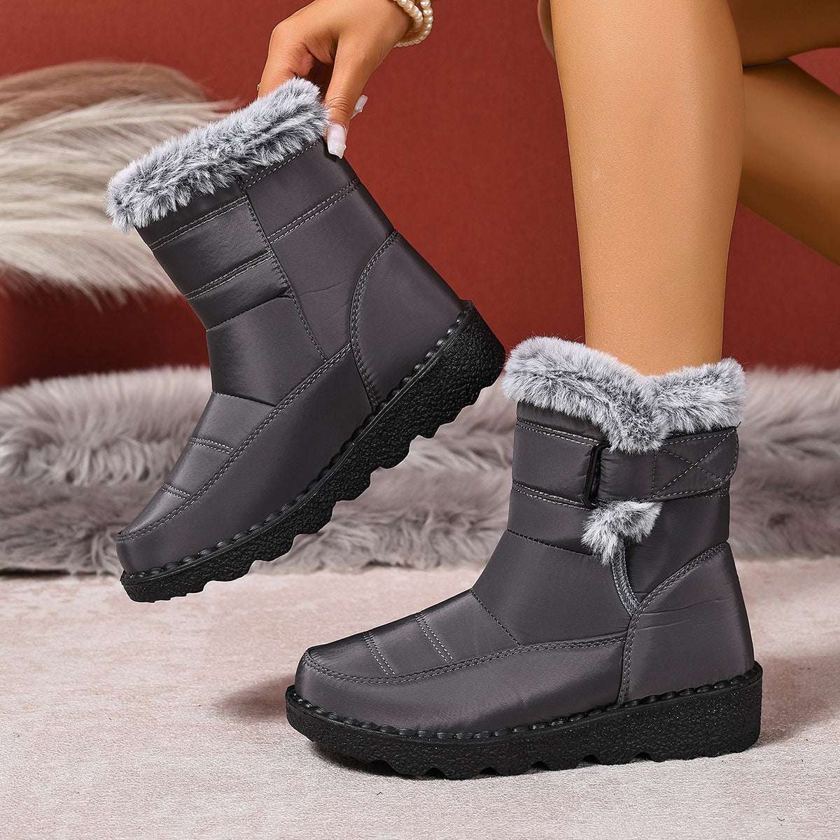 Women's Snow Boots Plus Size Wear-resistant Comfortable Warm Boots - globaltradeleader