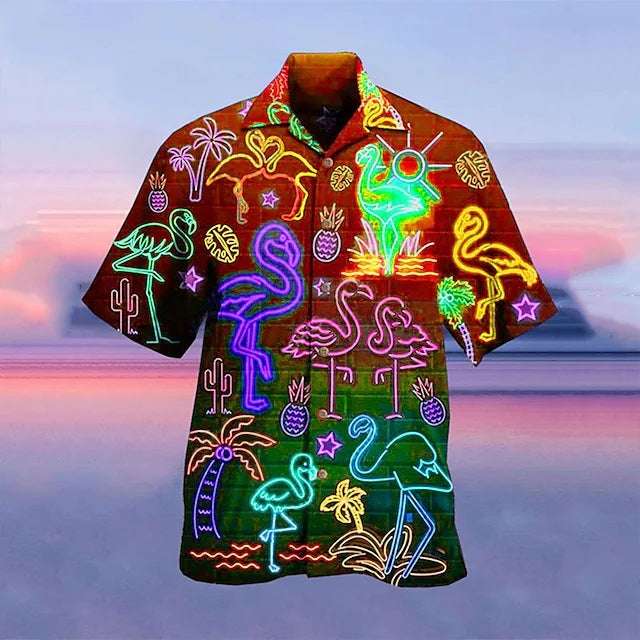 Men's Shirts Summer Hawaiian Fluorescence