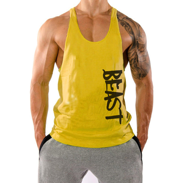 Muscle Gym Loose Leisure Sports Vest Men's I-shaped Breathable Sleeveless T-shirt - globaltradeleader