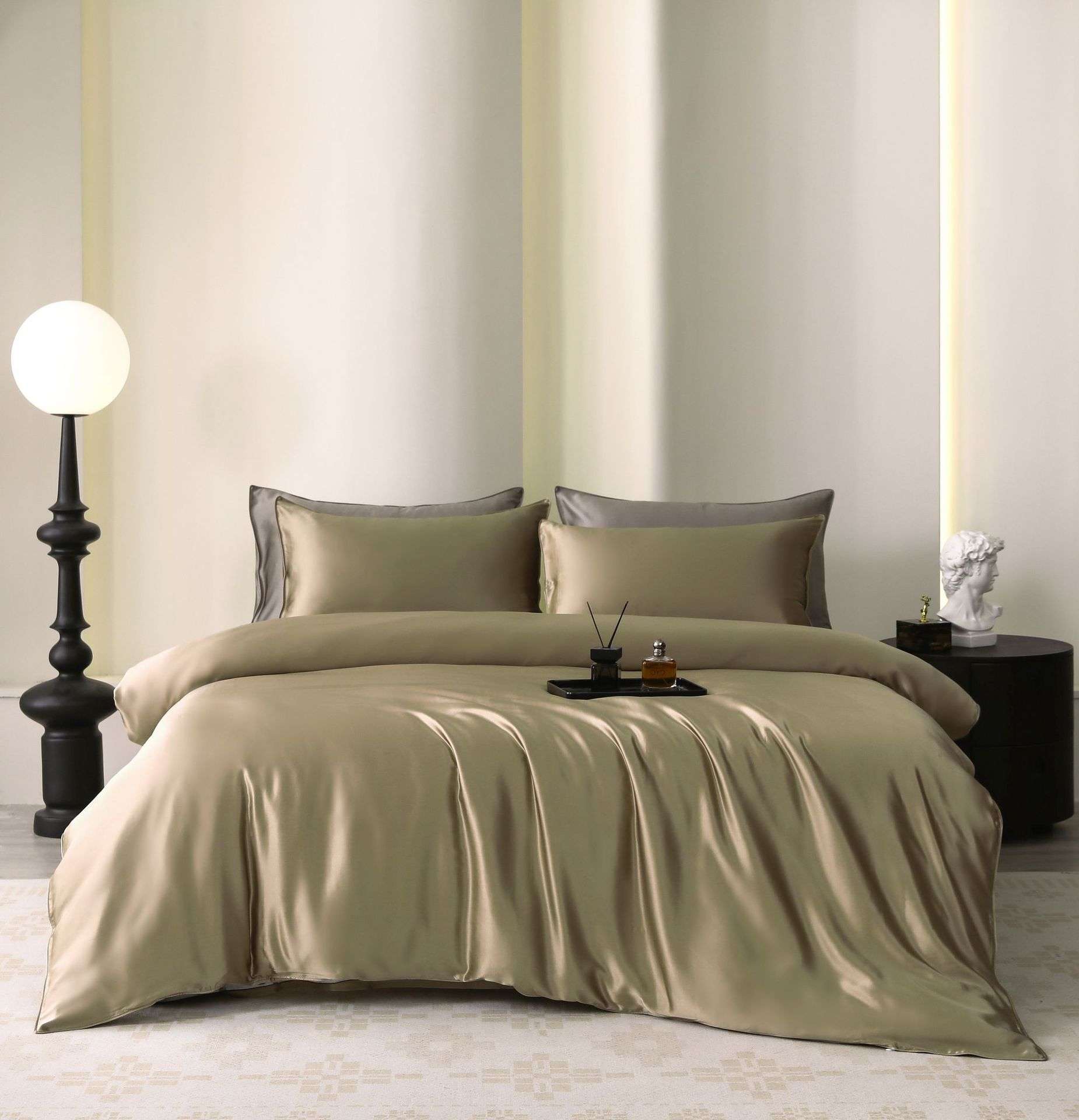 Silk Four-piece Set 19 M Pure Color - globaltradeleader