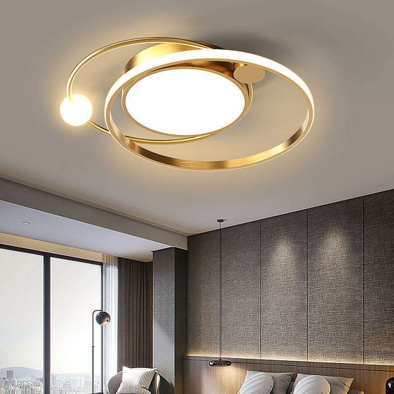 Simple And Luxurious Golden Bedroom Ceiling Lamp - globaltradeleader