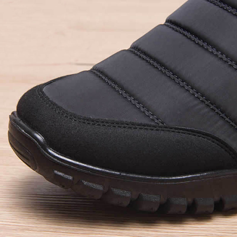 Winter Boots For Men Waterproof Warm Shoes With Plush Zipper Design - globaltradeleader