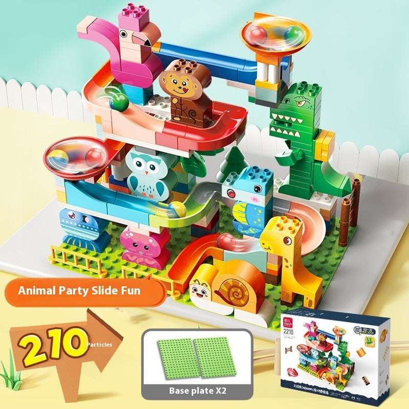 Large Particle Building Blocks Toy Loop Electric Turntable