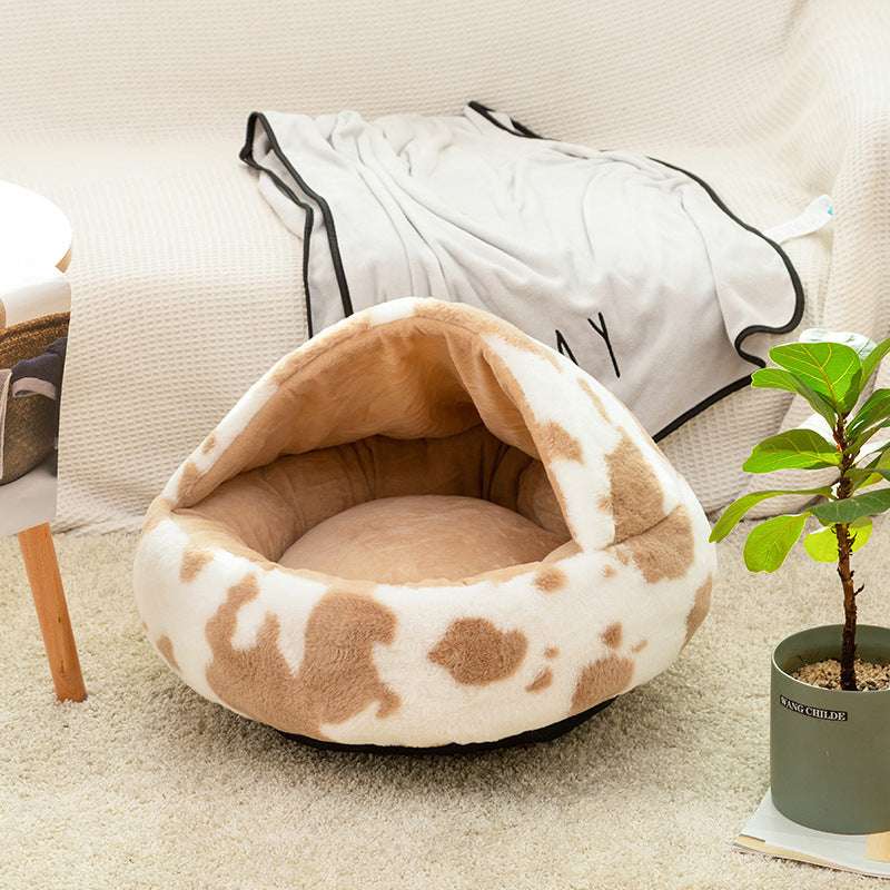 New Semi-closed Pet Nest Plus Velvet