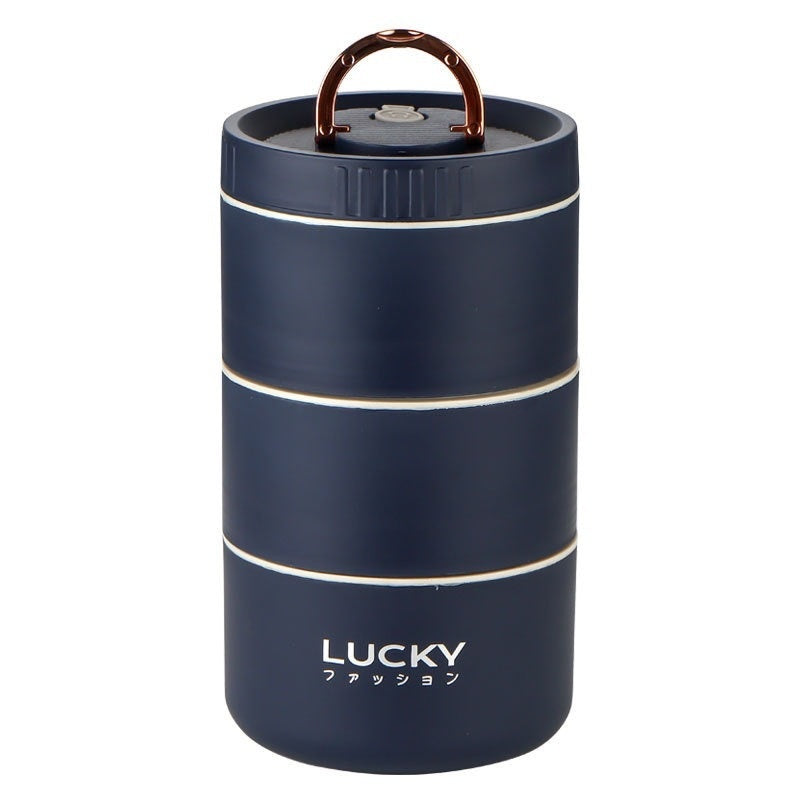 Stainless Steel Insulated Lunch Box Round Multi-layer Compartment - globaltradeleader