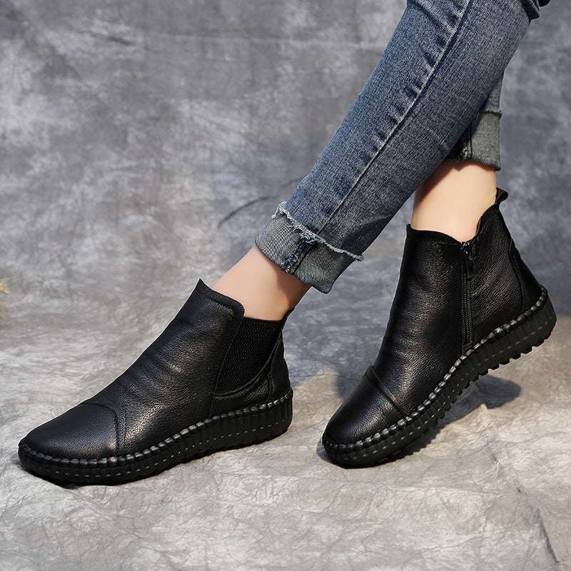 Women Shoes Winter Plus Velvet Leather - globaltradeleader
