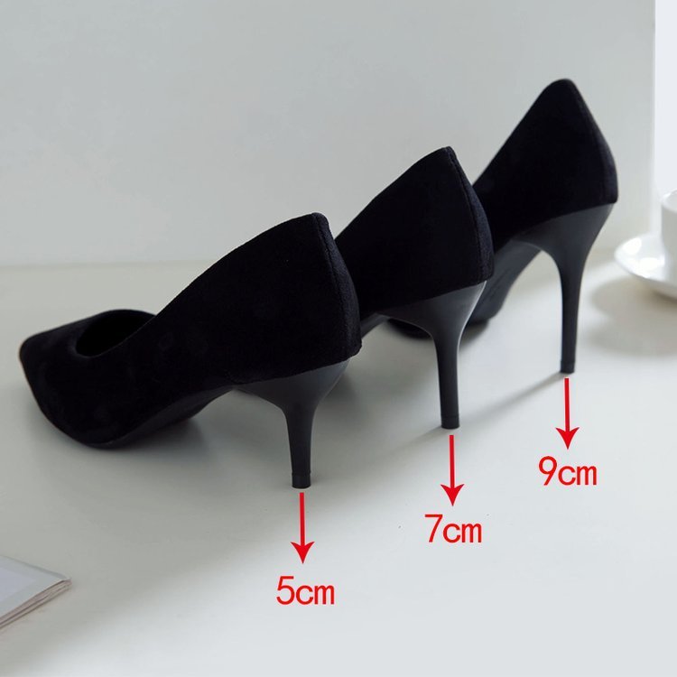 Black Suede High Heels Women's Stiletto Ceremonial Shoes - globaltradeleader