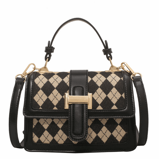 Houndstooth Small Shoulder Messenger Bag College Students Portable Large Capacity