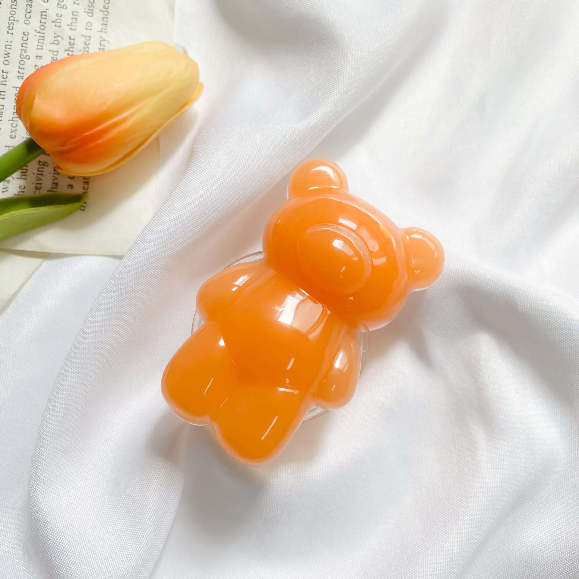 Epoxy Three-dimensional Bear Mobile Phone Airbag Bracket Transparent Paste Retractable Ins Wind Ring Buckle