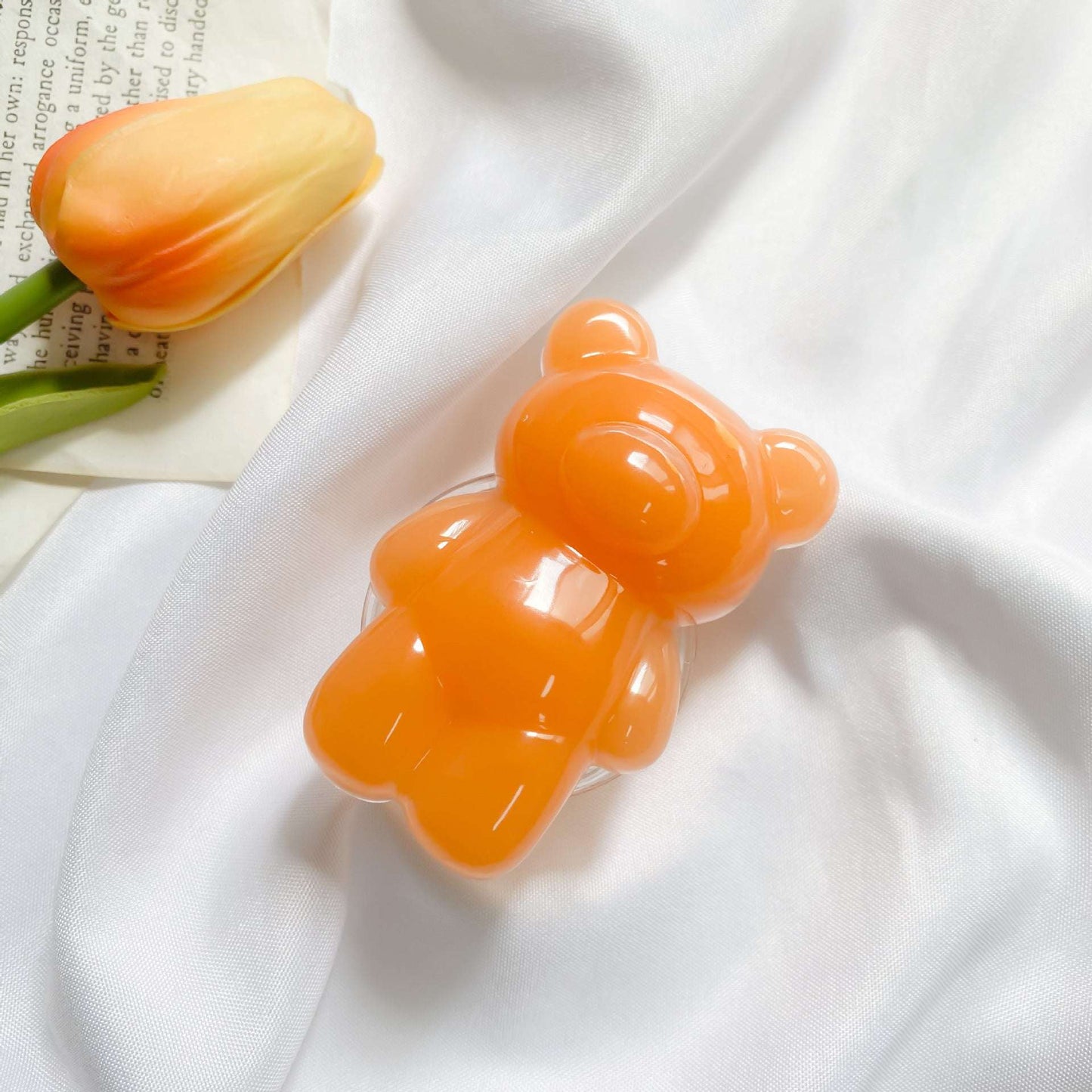 Epoxy Three-dimensional Bear Mobile Phone Airbag Bracket Transparent Paste Retractable Ins Wind Ring Buckle