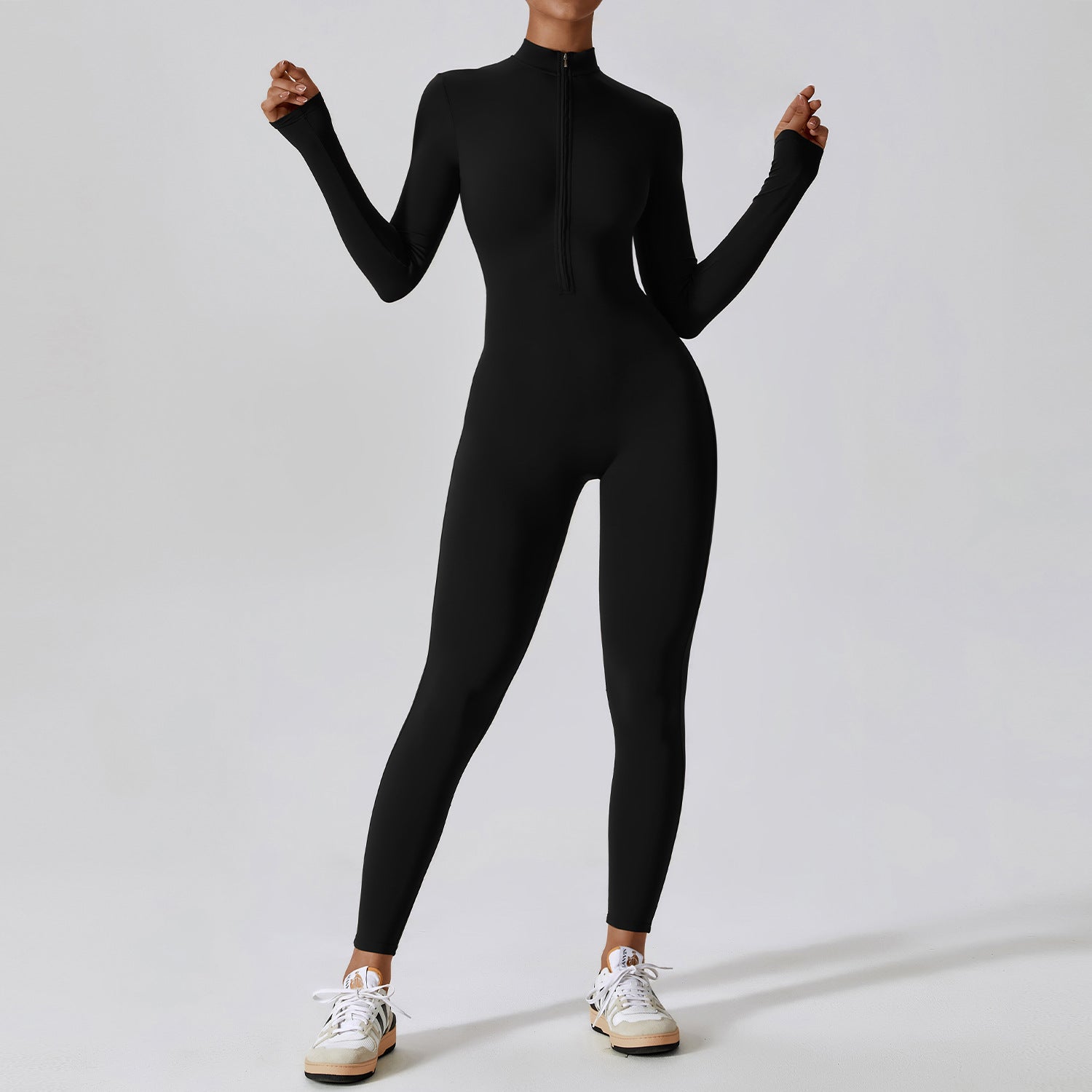 Women's Long-sleeve Zipper Yoga Sports Jumpsuit - globaltradeleader