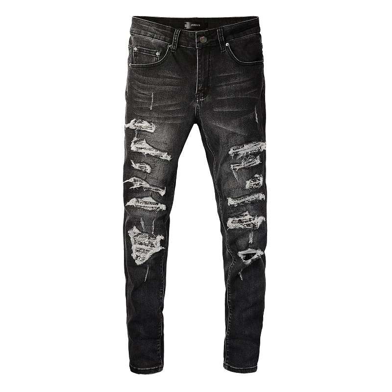 High Street Denim Men's Patch Slim Fit Slim Feet Pants