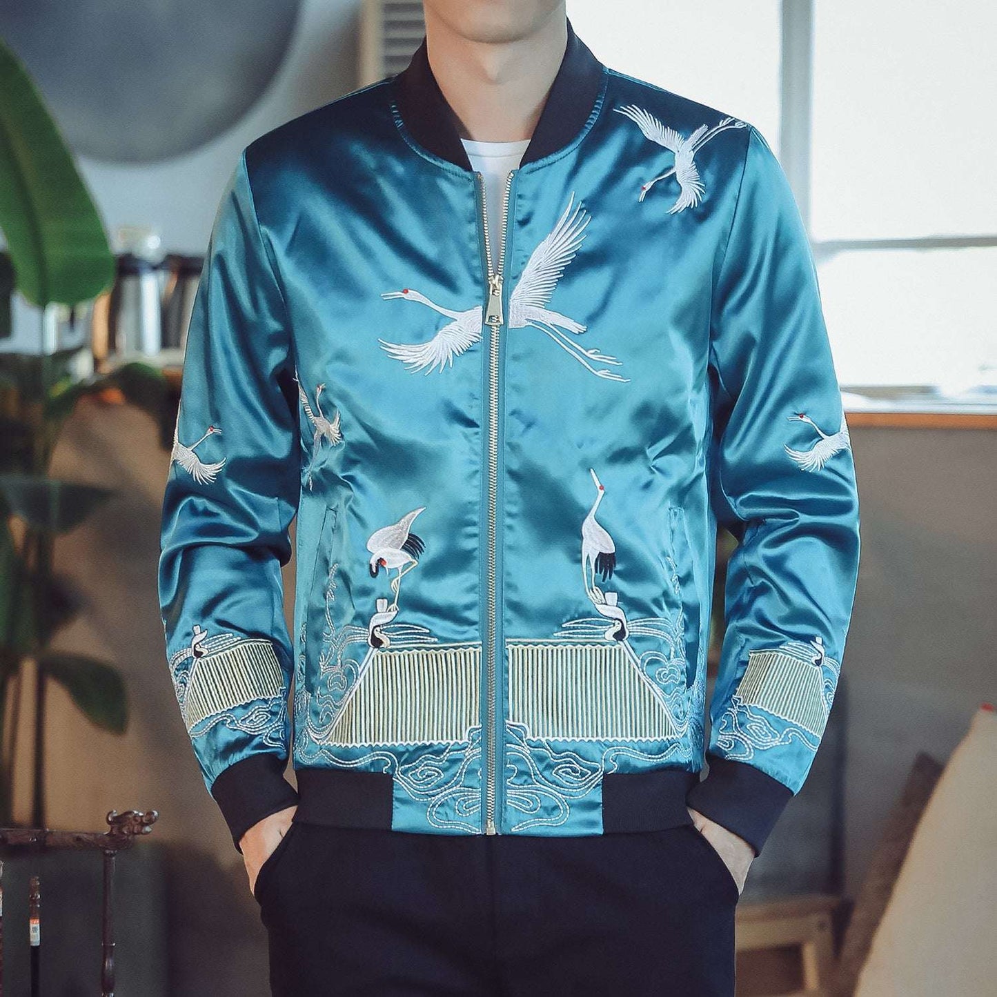 Baseball Uniform Tide Brand Retro Tang Suit Youth Embroidery Jacket