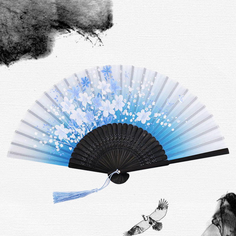 Folding Fan Bamboo Ancient Style Han Chinese Clothing Chinese Style Small Fan