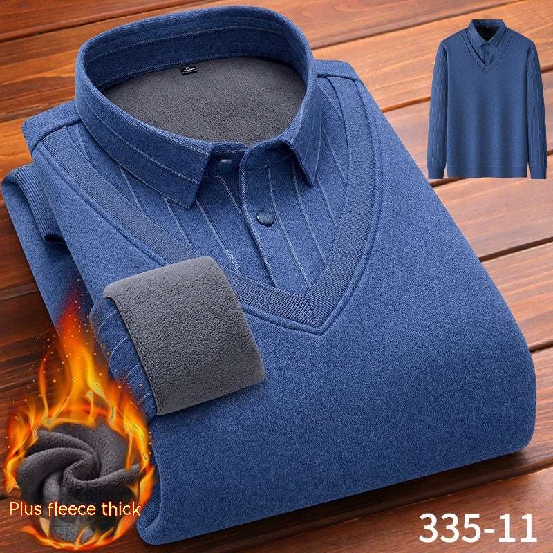 Winter Fleece False-two-piece Warm Shirt