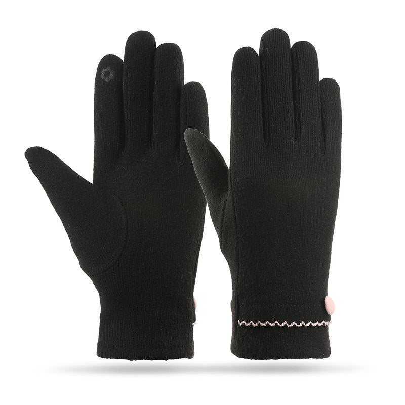 Thickened Thermal Knitting Gloves For Women Autumn And Winter