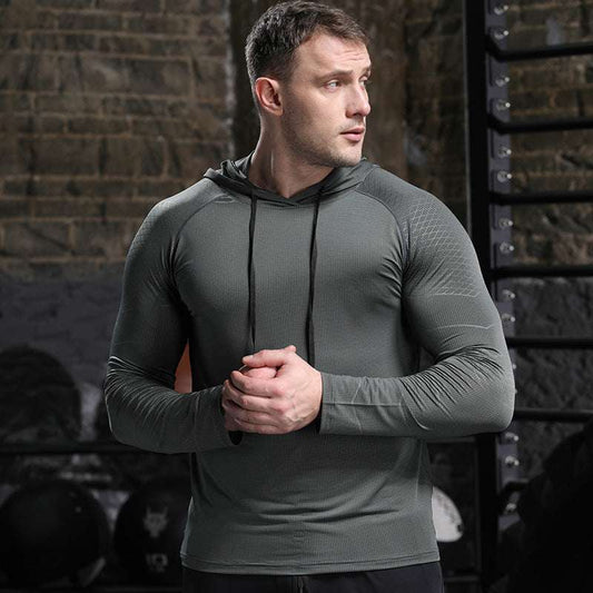 Men's Long-sleeved Hooded Sports T-shirt Sun-proof Sweater - globaltradeleader