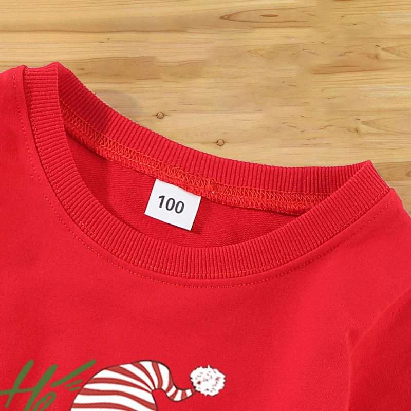 Christmas Dwarf Creative Funny Print Crew Neck Top