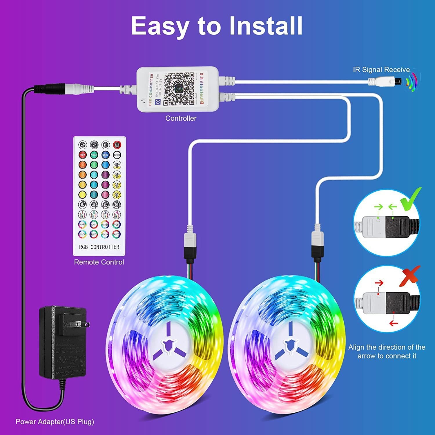 RGB Music Bluetooth Intelligent Low-voltage LED Light Strip - globaltradeleader