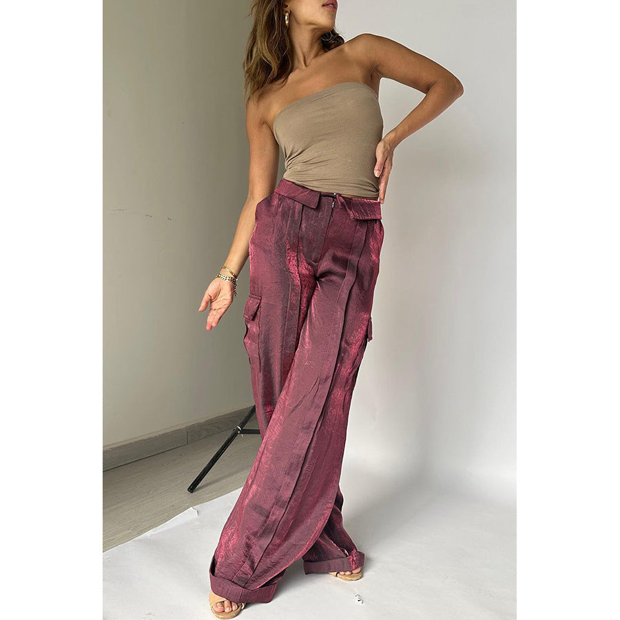 Ins Style Loose Straight Pants With Multi-pocket Design New Fashion Casual Vacation Trousers Womens Clothing - globaltradeleader