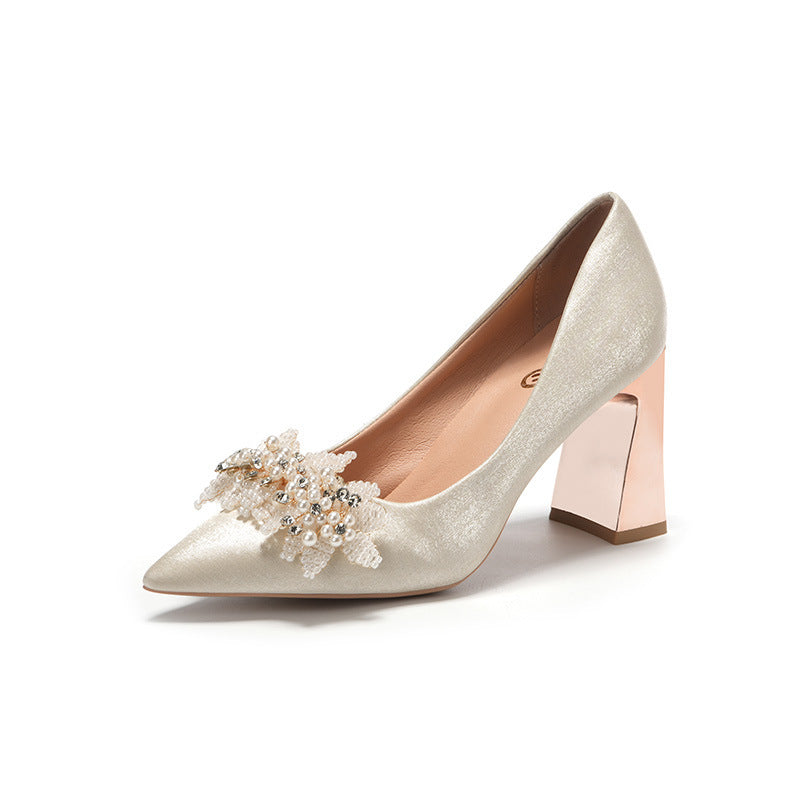 Niche French Style Women's Bridal High Heels - globaltradeleader