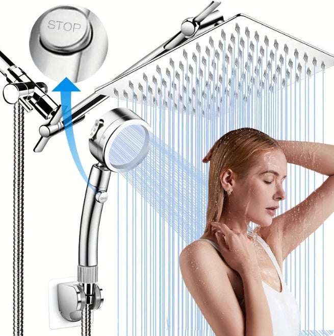 3-function Handheld Nozzle Elegant Black Shower Head Suit - globaltradeleader