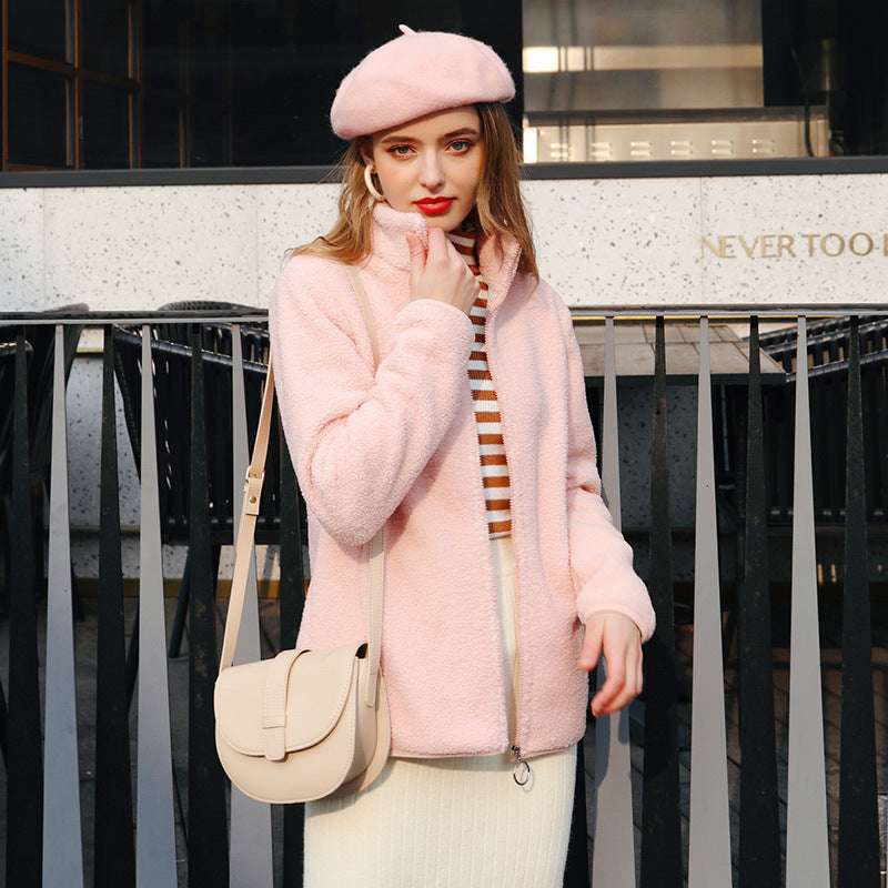 New Autumn And Winter Imitation Lamb Wool Polar Fleece Short Coat - globaltradeleader