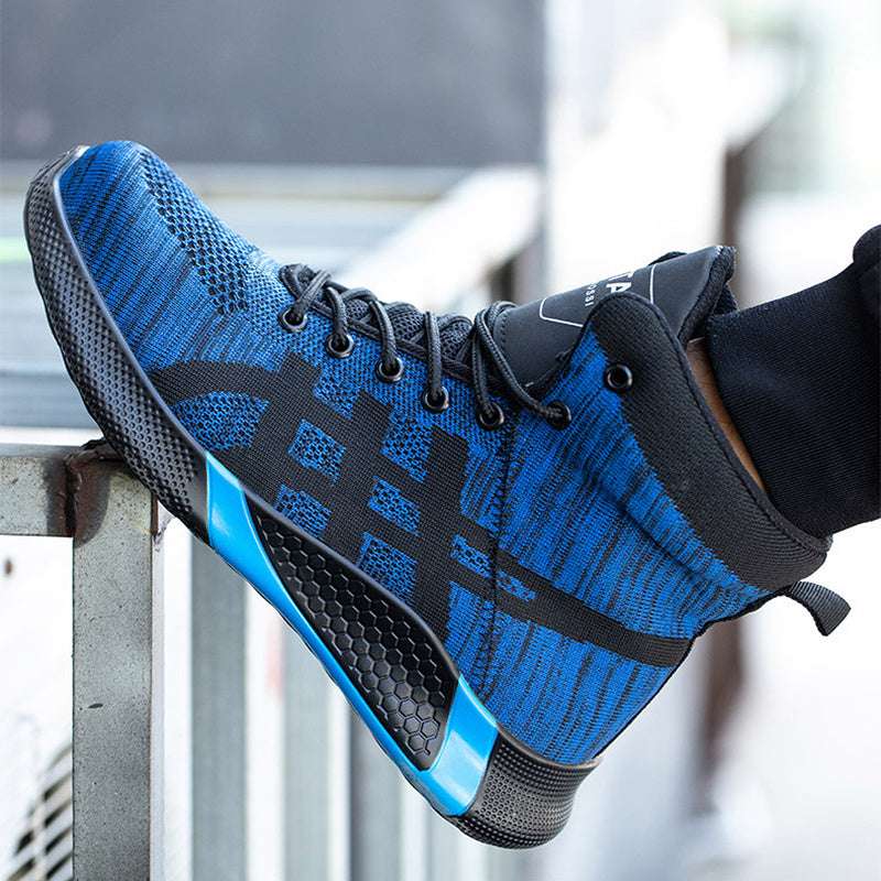 Winter Plush Boots Men Labor Protection Anti-smash Anti-puncture Work Shoes Warm Thickened Breathable Lace-up Safety Shoes - globaltradeleader