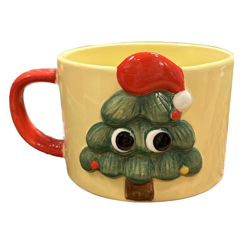 Hand-painted 3D Cute Christmas Tree-shaped Water Cup Mug - globaltradeleader