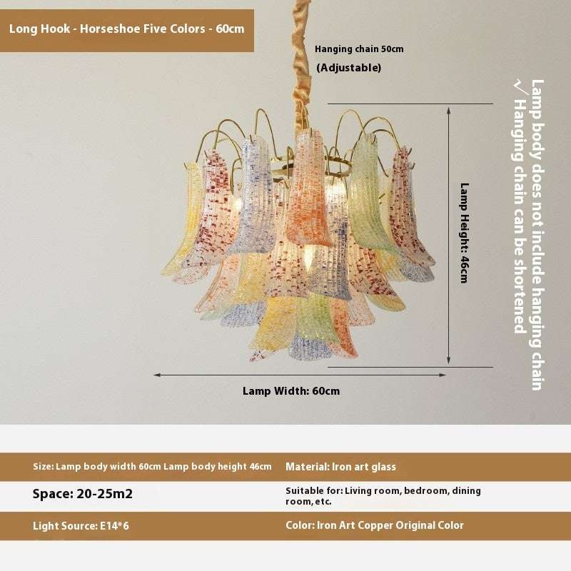 Crystal Shell Chandelier Retro Color Bedroom Glass Lamp - globaltradeleader